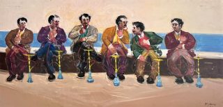 Hassan Jouni — Men Sitting at the Beach — 2012
