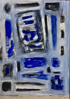 Samia Osseiran — Composition in Blue — 1989