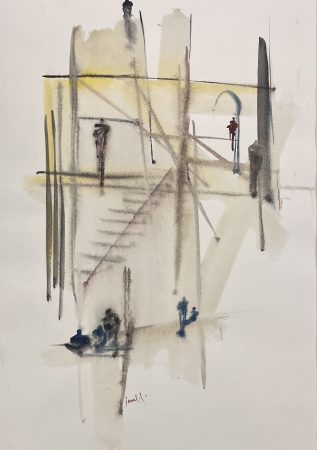 Paul Guiragossian — Houses — from the “Gibraniyat” series (inspired by Kahlil Gibran’s The Prophet) — 1981