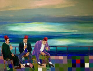 Mahmoud Safa — Narguileh Smokers by the Sea — 1994